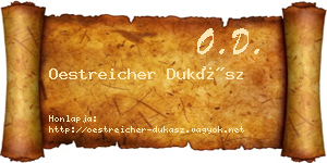 Oestreicher Dukász névjegykártya